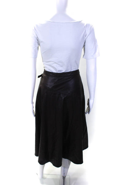 Rebecca Taylor Womens Faux Leather Wrap Skirt Size 12 15729862