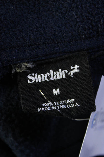 Sinclaire Womens Long Sleeve Front Zip Logo Fleece Jacket Navy Blue Size Medium