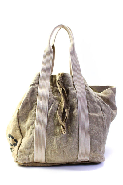 Fornari Womens Open Top Large Recycled Canvas Tote Handbag Brown