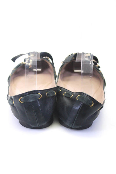 Chloe Womens Leather Chain Detailed Slip On Ballet Flats Black Size 37 7