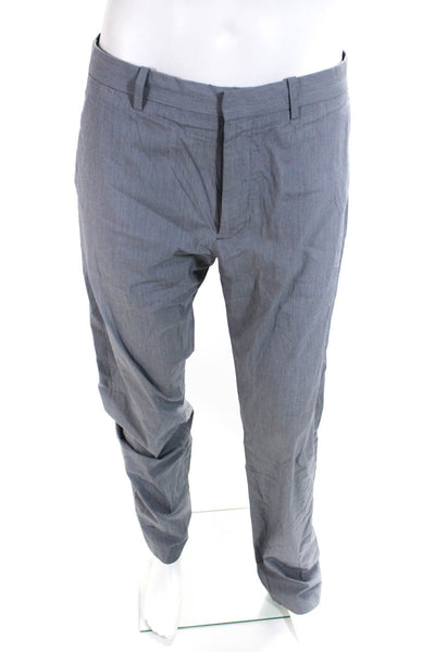 Theory Mens Cotton Blend Four Pocket Flat Front Skinny Dress Pants Gray Size 34