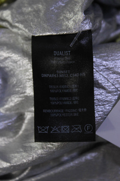 Dualist Womens Silver Multicolor Color Block Reversible Coat Jacket Size 4/6