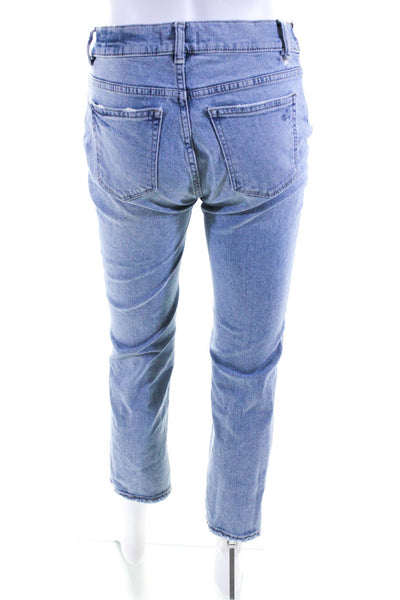 DL1961 Womens Blue Light Wash Low Rise Distress Straight Leg Jeans Size 24