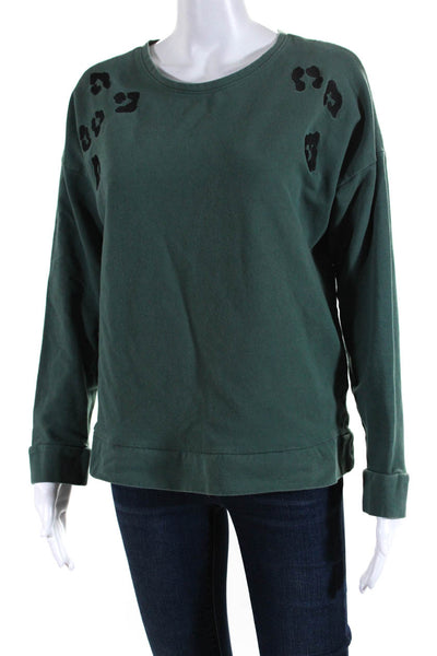 BedHead Pajamas Womens Emerald Leopard Sweatshirt Size 6 14711818