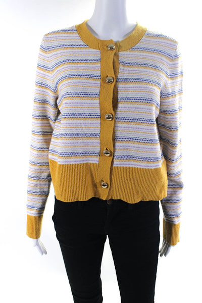 Milly Womens Striped Tweed Cardigan Size 10 15775925
