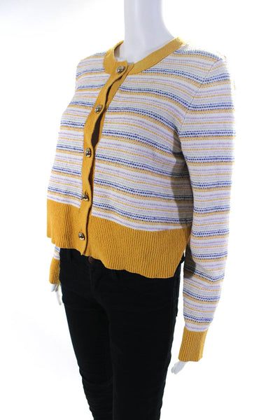Milly Womens Striped Tweed Cardigan Size 10 15775925