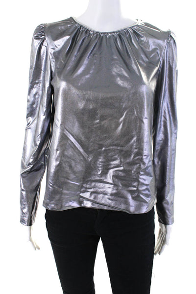 Derek Lam Collective Womens Silver Pleated Top Size 0 14617366