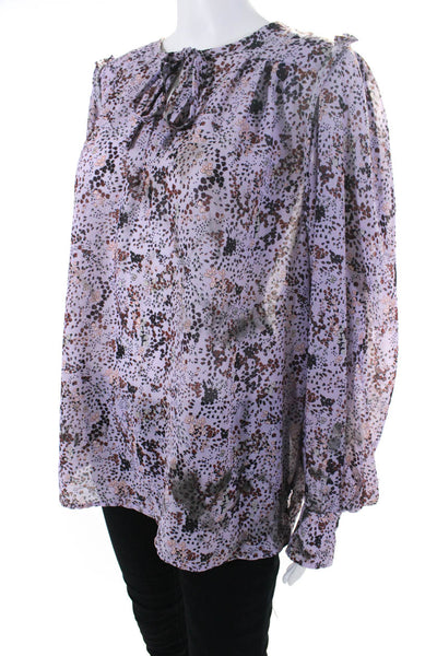 Derek Lam Collective Womens Floral Tie Neck Top Size 12 15710186
