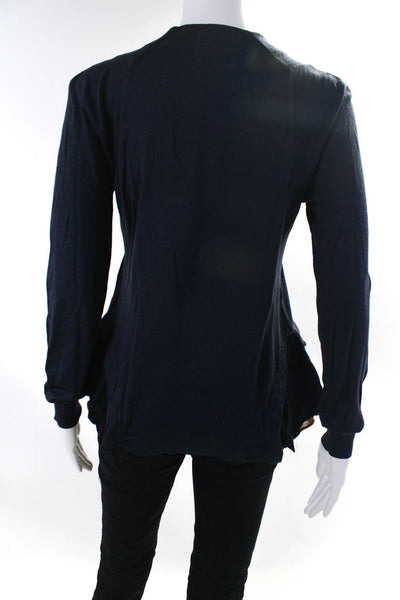 Toga Toga Archives Womens Layered Hem V Neck Cardigan Sweater Navy Size 2