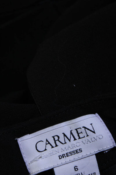 Carmen Carmen Marc Valvo Womens Black Halter Sleeveless Shift Dress Size 6