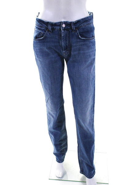 MiH Jeans Womens Cotton Denim Mid-Rise Straight Leg Roadtrip Jeans Blue Size 29