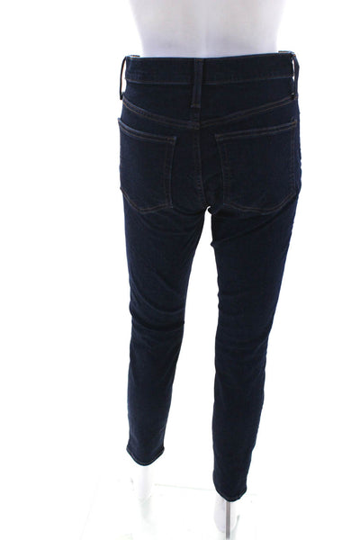 J Crew Womens Cotton Denim Mid-Rise Skinny Leg Toothpick Jeans Dark Blue Size 27