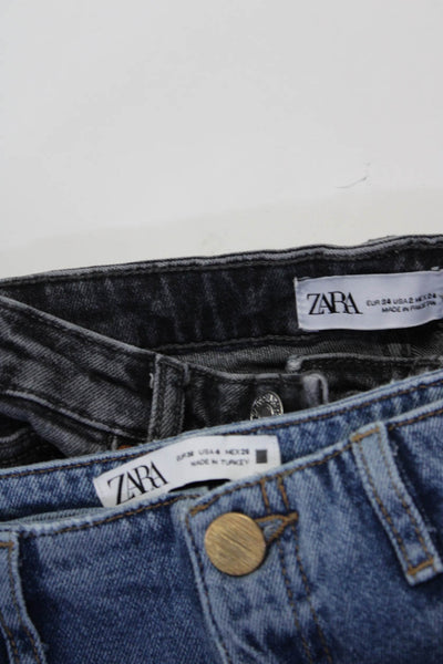 Zara Women's High Rise Denim Jeans Blue Gray Size 24 26 Lot 2