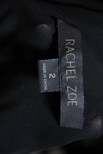 Rachel Zoe Womens Crochet Peplum Tank Top Black Gold Cotton Size 2