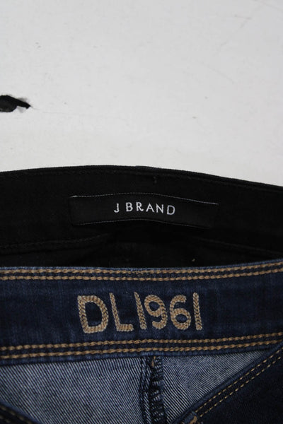 J Brand DL1961 Womens Skinny Leg Angel Jeans Black Blue Size 25 Lot 2