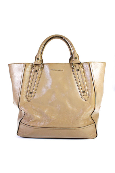 Burberry Womens Brown Leather Somerford Top Handle Large Tote Bag Handbag