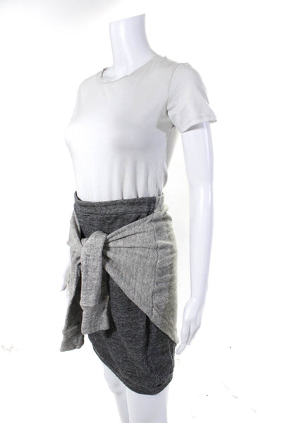 3.1 Phillip Lim Womens Front Tie Skirt Gray Cotton Size Large
