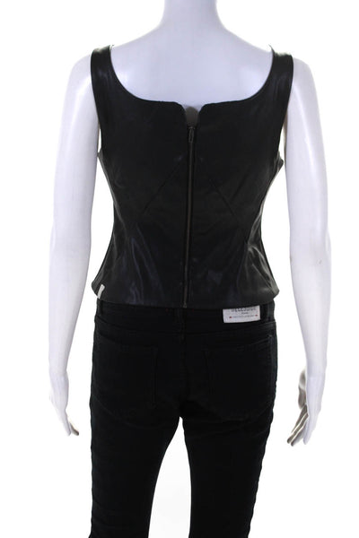 Osman Yousefzada Collective Womens Faux Leather Bustier Top Size 4 15737197