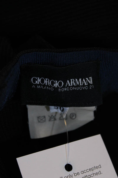 Giorgio Armani Men's Pinstripe Straight Leg Flat Front Slacks Blue Size 50