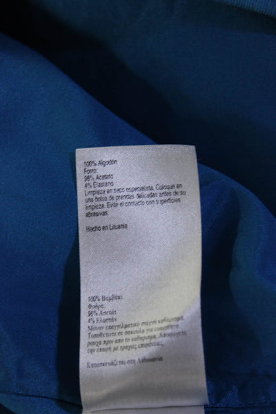 Karen Millen Womens Back Zip Sleeveless Crew Neck Sheath Dress Blue Size 10