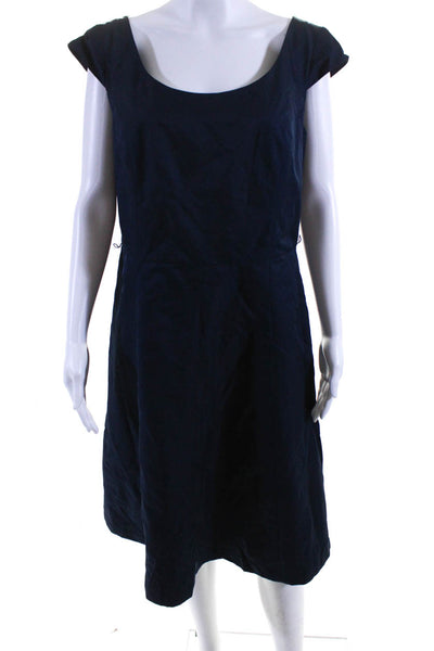 Isaac Mizrahi For Target Womens Blue Short Sleeve Fit & Flare Dress Size 14