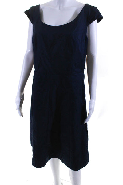 Isaac Mizrahi For Target Womens Blue Short Sleeve Fit & Flare Dress Size 14