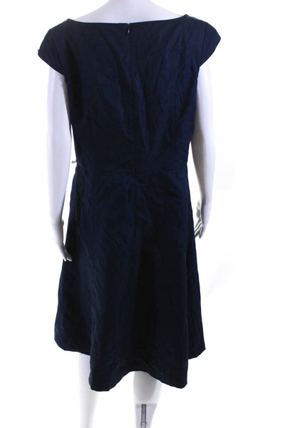 Isaac Mizrahi For Target Womens Blue Short Sleeve Fit & Flare Dress Size 14