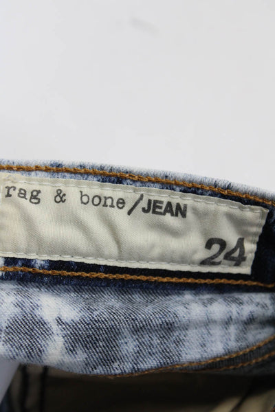 Rag & Bone Jean Womens Cotton Denim Stonewashed Skinny Leg Jeans Blue Size 24