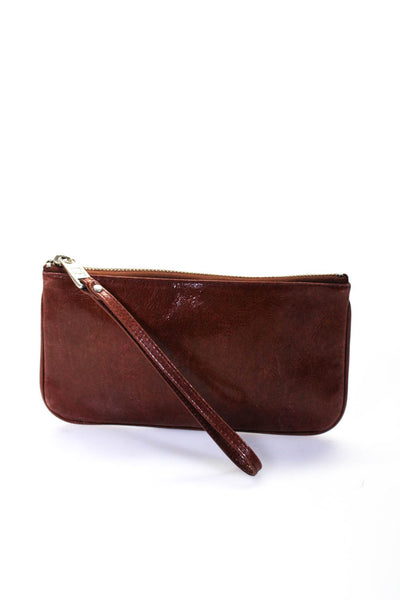 Marc Jacobs Womens Brown Leather Zip Flat Wristlet Wallet