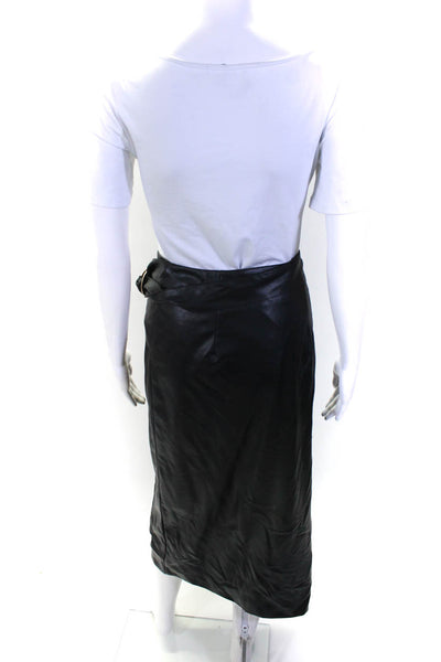 AMUR Womens Ansley Faux Leather Wrap Skirt Size 10 14664948