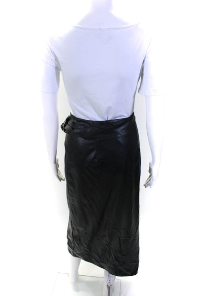 AMUR Womens Ansley Faux Leather Wrap Skirt Size 6 14664464