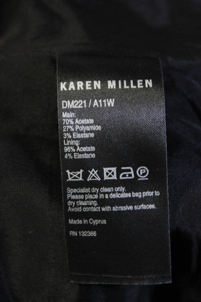 Karen Millen Womens Short Sleeve Crew Neck Abstract Sheath Dress Black Purple 8