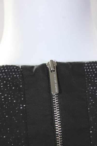Karen Millen Womens Back Zip Striped Speckled Sheath Dress Black Multi Size 8