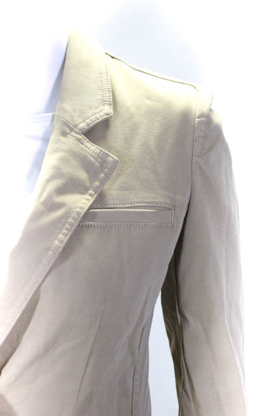Current/Elliott Womens Khaki Cotton Two Button Long Sleeve Blazer Size 0