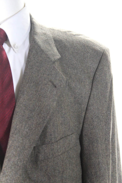 Bernini Mens Brown Cashmere Wool Three Button Long Sleeve Blazer Size 42R