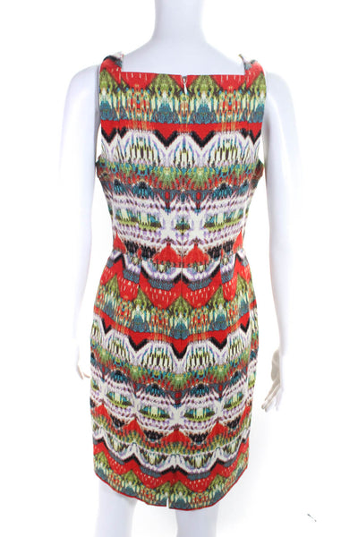 Maggy London Womens Ikat Abstract Sleeveless Dress Multi Colored Size 4