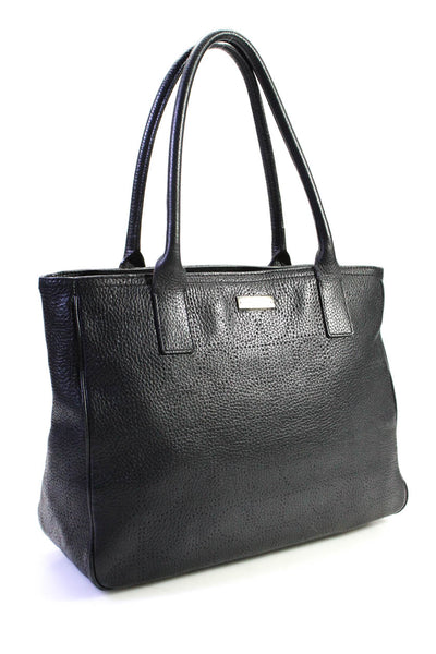 Kate Spade New York Womens Double Handle Grain Leather Tote Handbag Black