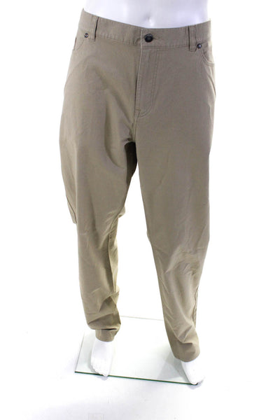 Peter Millar Mens Khaki Flat Front Straight Leg Dress Pants Size 42