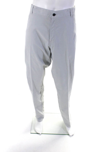 Peter Millar Mens Crown Sports Light Gray Pleated Straight Leg Pants Size 42