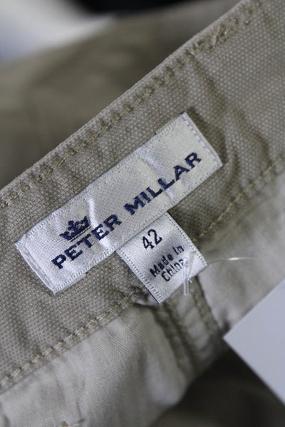 Peter Millar Mens Khaki Cotton Straight Leg Denim Jeans Size 42