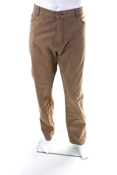 Peter Millar Mens Brown Cotton Straight Leg Chino Pants Size 42