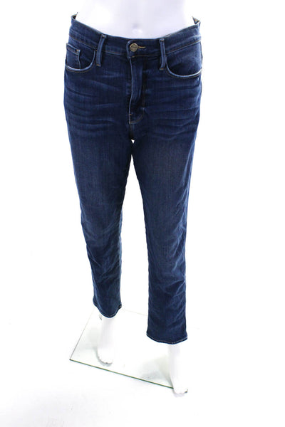 Frame Womens Cotton Denim Slim Straight Leg Sylvive Jeans Pants Blue Size 28