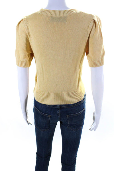 Reformation Women's Crewneck Short Sleeve Sweater Yellow Size XS