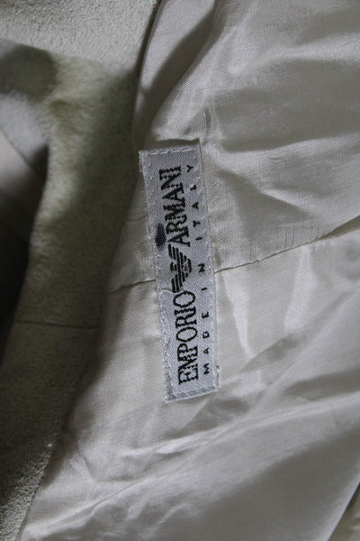Emporio Armani Women's Long Sleeves Line One Button Blazer Beige Size 42