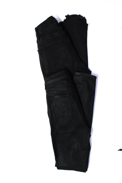 Frame Women's Midrise Five Pockets Skinny Denim Pant Black Size 25 Lot 2
