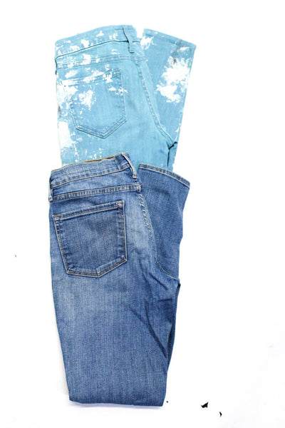 Frame Women's Midrise Distress Medium Wash Skinny Denim Pant Size 27 Lot 2
