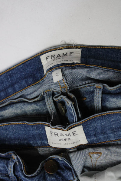 Frame Women's Medium Wash Five Pockets Skinny Denim Pant Size 25 Lot 2