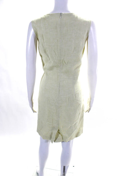 J. Mclaughlin Women's Round Neck Sleeveless A-Line Midi Dress Green Size 6