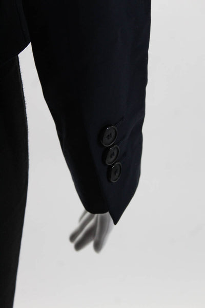 Emporio Armani Women's Collar Line Two Button Blazer Navy Blue Size 38