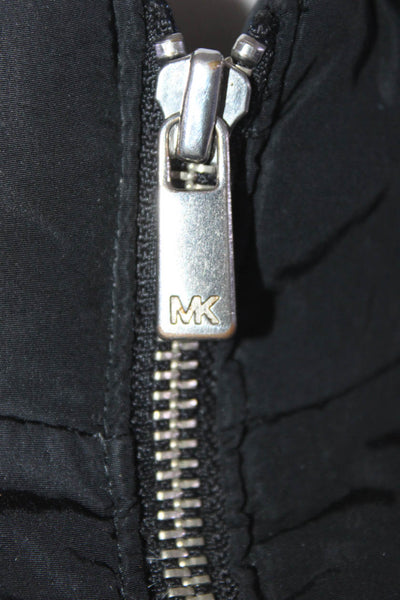 Moncler Womens Long Full Zip Down Filled Mock Neck Puffer Coat Black Size 2